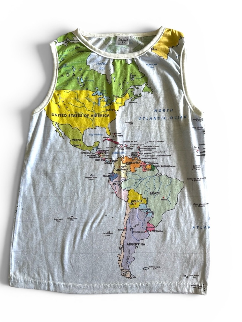 Urban Smalls World Map Graphic Print Tank Top